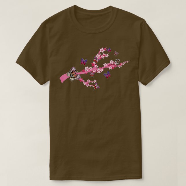Sakura Träd Cherry Blommar Nature Insekt BeSnyval T Shirt (Design framsida)