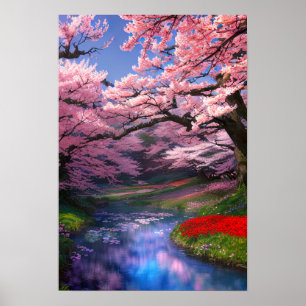 Sakura Träd Embrace the Lugn Stream Poster