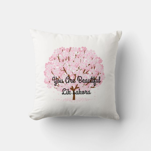 Sakura Träd i Fullt Bloom - Elegant Vår Design" Kudde (Framsida)