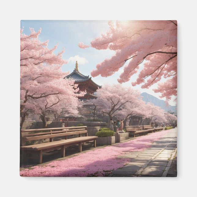 Sakura Träd i Japan Magnet (Framsidan)