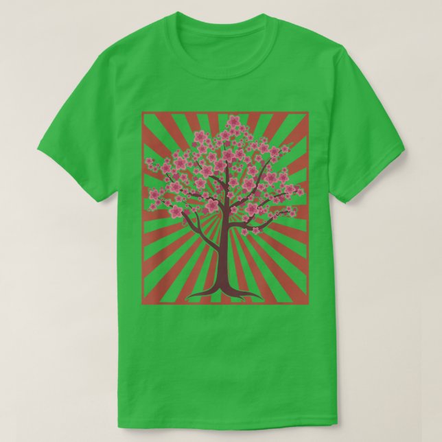 Sakura Träd japansk blomma Japans Rosa Cherry Blos T Shirt (Design framsida)
