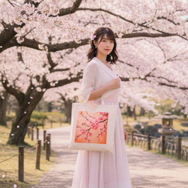 Sakura Träd Mountain Sjös Tote Väska | Japansk Kör (Skapare uppladdad)