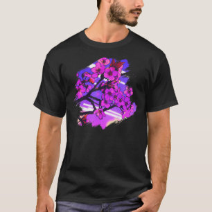 Sakura Träd Vaporwave japansk Cherry Blommar Synt T Shirt