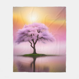Sakura Träd vid Sunrise Fleecefilt