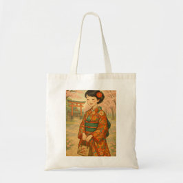 Sakura Väg - Kimono Girl Tote Bag Tygkasse