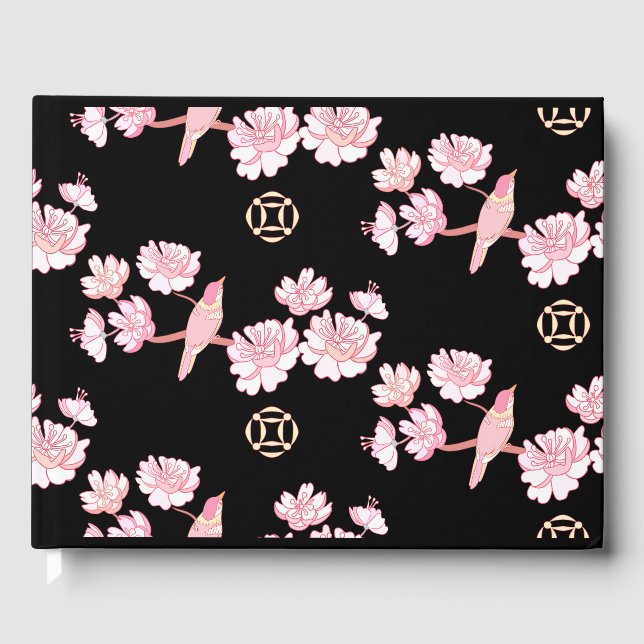 Sakura,vår blommar,Japansk körsbärsblommar, tre Gästböcker (Framsida)