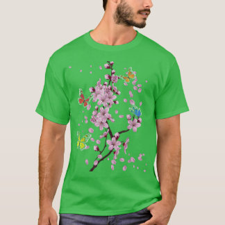 Sakura Vår blommor Cherry Blommar Träd japanska T Shirt