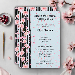 Sakura Vår Cherry Blommars Baby Shower Inbjudningar