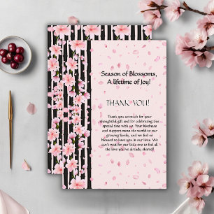 Sakura Vår Cherry Blommars Baby Shower Tack Kort