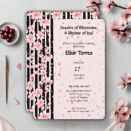 Sakura vår körsbärsblommor baby shower inbjudningar