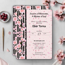 Sakura Vår Körsbärsblommor Baby Shower Inbjudningar