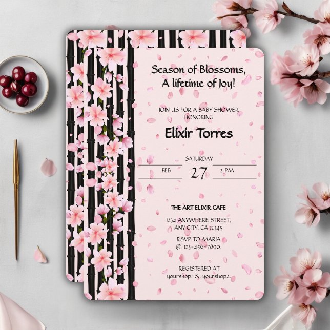Sakura Vår Körsbärsblommor Baby Shower Inbjudningar (Skapare uppladdad)