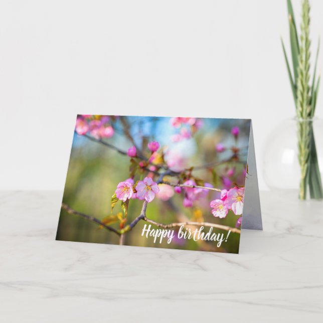 Sakurablommor av konstnärlig Rosa i Cherry Garden Kort (Framsida)