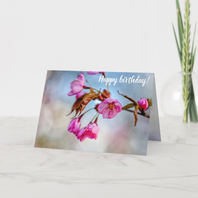 Sakurablommor i mjuk Rosa Färg i Springtime Kort (Framsida)