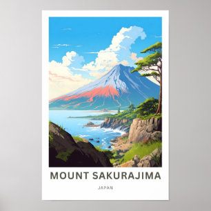 Sakurajima Japan Travel Print Poster