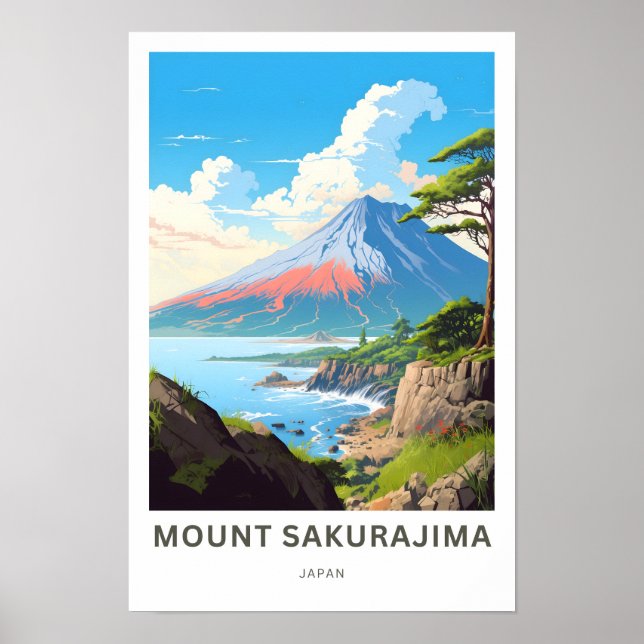 Sakurajima Japan Travel Print Poster (Framsidan)