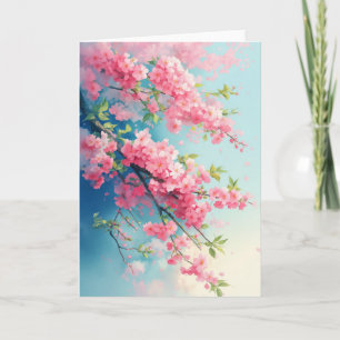 Sakuras vårskärnad röda färg kort
