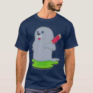 Säl Cricket Cricketträ T Shirt