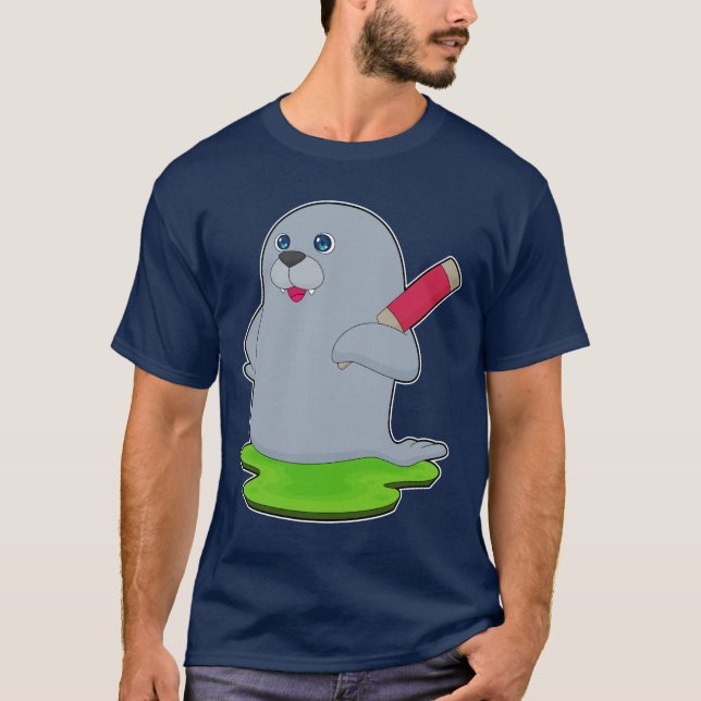 Säl Cricket Cricketträ T Shirt (Framsida)