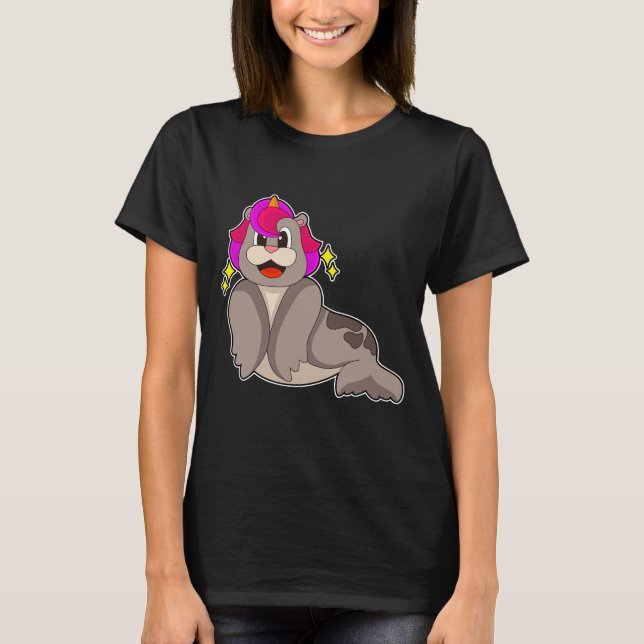 Säl Enhörning T Shirt (Framsida)