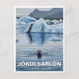 Säl på Island Jökulsárlón Glacärlagunen Resa Vykort