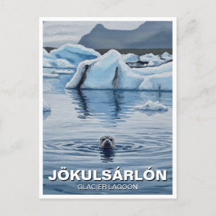 Säl på Island Jökulsárlón Glacärlagunen Resa Vykort