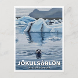 Säl på Island Jökulsárlón Glacärlagunen Resa Vykort