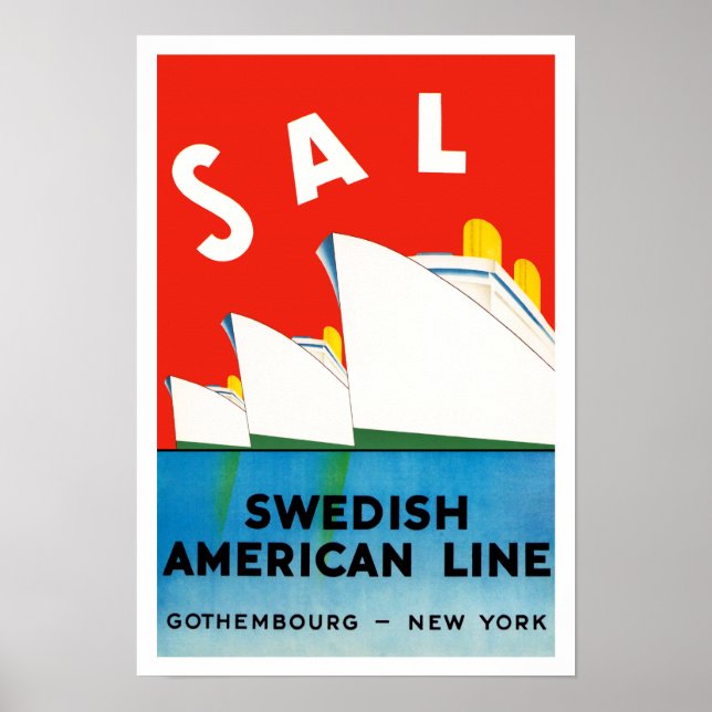 SAL ~ Swedish American Line Poster (Framsidan)