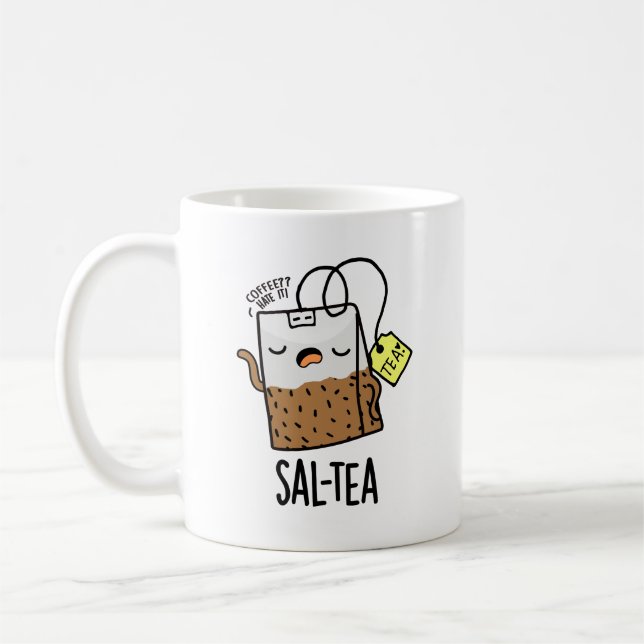 Sal-tea Funny Tea Pun Kaffemugg (Vänster)