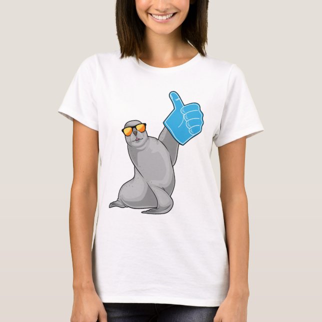 Säl Tummen upp T Shirt (Framsida)