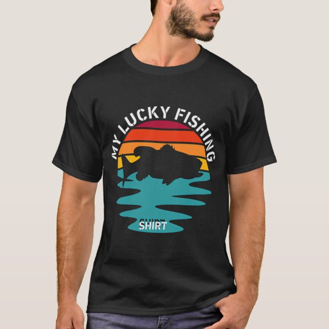 Säl vid fiske med fiskespö t shirt (Framsida)