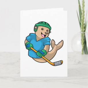 Säl vid ishockey med ishockeyklubba kort