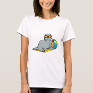 Säl vid solbad med Vatten polo T Shirt