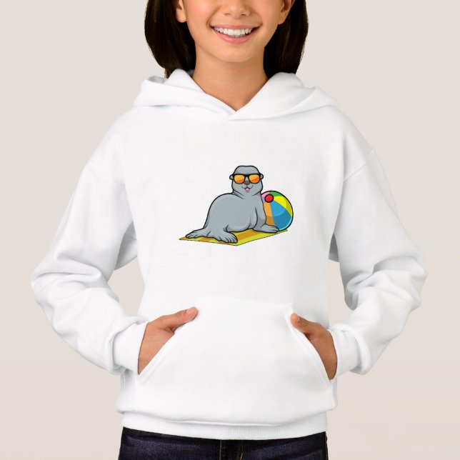Säl vid solbad med Vatten polo T Shirt (Framsida)
