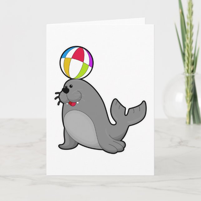 Säl vid Vattensporter med Vattenpolo Kort (Framsida)