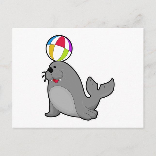 Säl vid Vattensporter med Vattenpolo Vykort (Framsida)