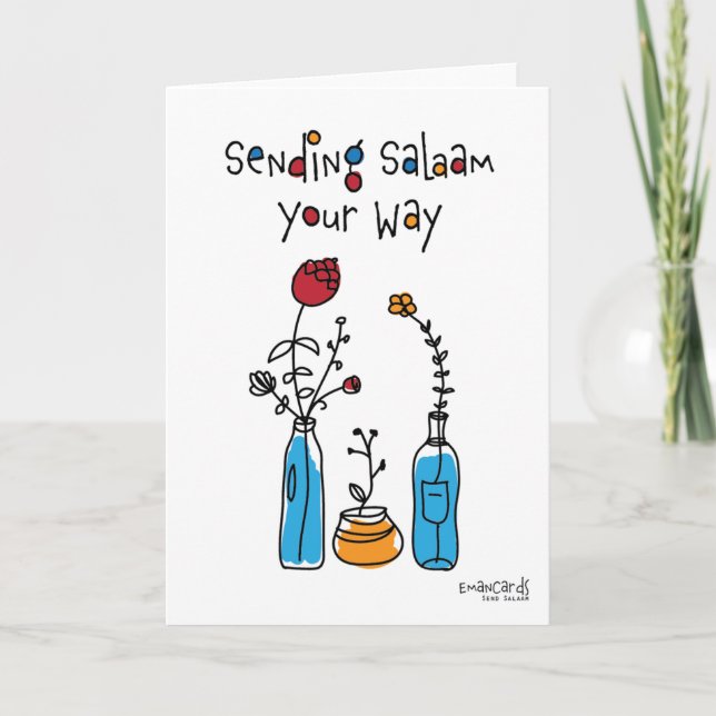 Salaam & Dua - Flowers Kort (Framsida)