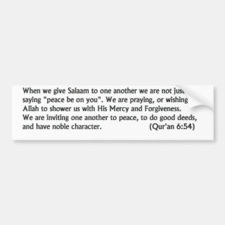Salaam Message Bumper Sticker Bildekal