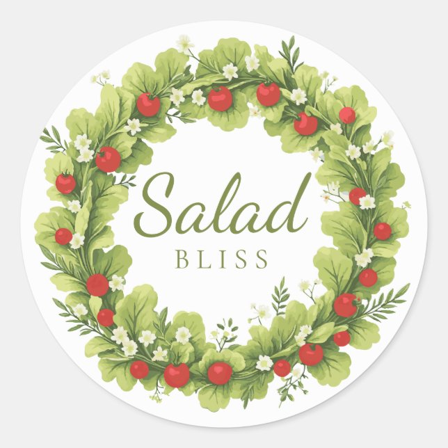 Salad Bliss Runt Klistermärke (Framsida)