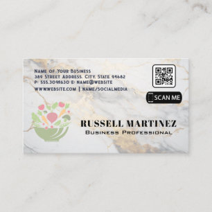 Salad Bowl Logotyp QR-kod Marble Visitkort