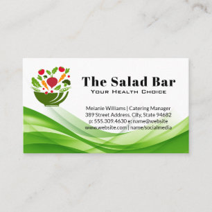 Salad Bowl med fallande grönsaker Visitkort