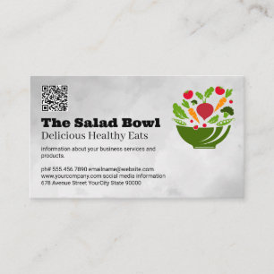Salad Bowl med grönsaker Livsmedelstjänster Visitkort