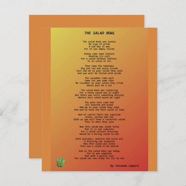 Salad Bowl Pappra Lakan (Fram/baksida)