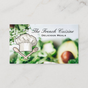 Salad för matrestauranger Chef Hat Logotyp Visitkort