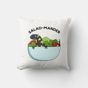 Salad-mander Funny Salamander Animal Pun Kudde