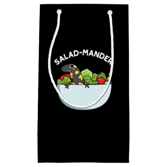 Salad-mander Funny Salamander Animal Pun Mörk BG (Framsidan)