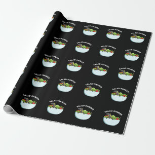 Salad-mander Funny Salamander Animal Pun Mörk BG Presentpapper