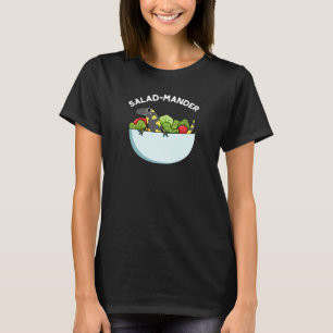 Salad-mander Funny Salamander Animal Pun Mörk BG T Shirt