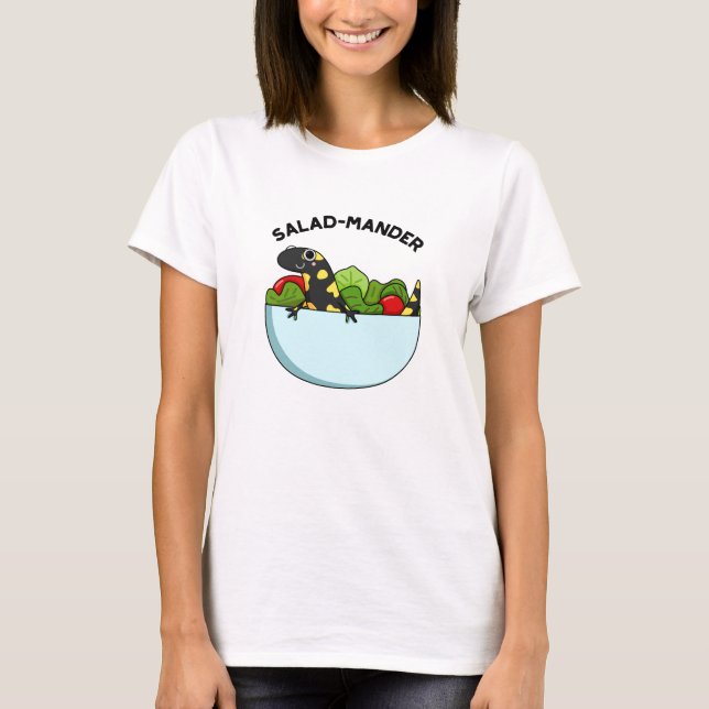 Salad-mander Funny Salamander Animal Pun T Shirt (Framsida)