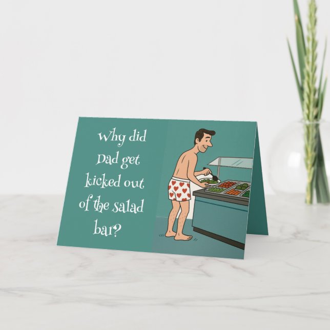 🥗 "Salad Pub Pappa" Far Tack Kort (Framsida)